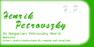 henrik petrovszky business card